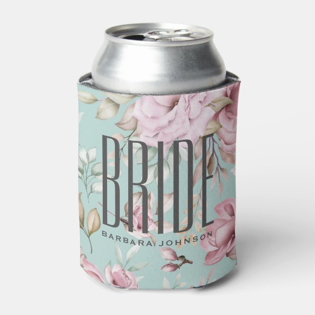 Rafraîchisseur Pour Canette Mariée Fleurie Rose (Can devant)