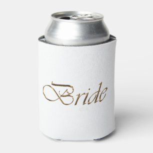 Rafraîchisseur Pour Canette Mariée or blanc calligraphie script élégant chic
