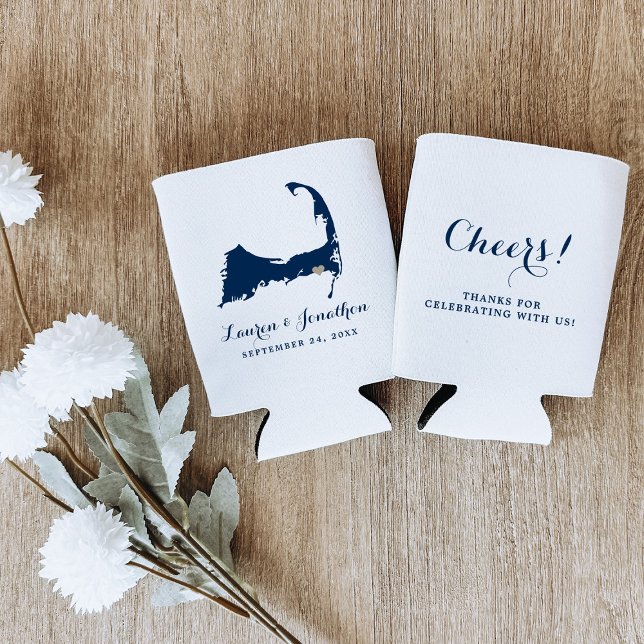 Rafraîchisseur Pour Canette Marine Blue Harwich Port Cape Cod Gold Heart Maria (Créateur téléchargé)