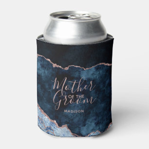 Rafraîchisseur Pour Canette Marine Blue & Rose Gold Agate Mère de la chambre
