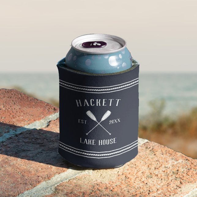 Rafraîchisseur Pour Canette Marine Blue Rustic Oars Personnalisé Lake House (Créateur téléchargé)