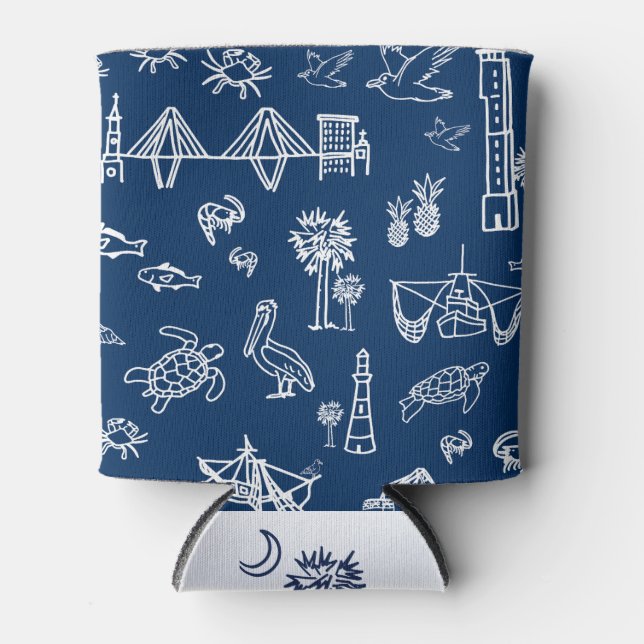 Rafraîchisseur Pour Canette Marine Charleston Toile Motif Can Cooler (Devant)