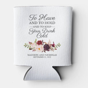 Rafraîchisseur Pour Canette Marsala et Pink Floral Mariage Can Cooler