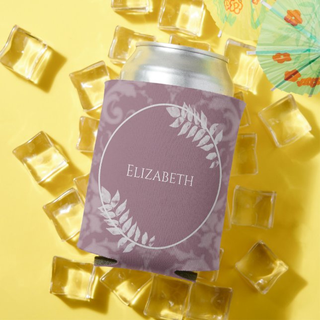 Rafraîchisseur Pour Canette Mauve Elegant Damask Personnalisé Can Cooler (Été in situ)