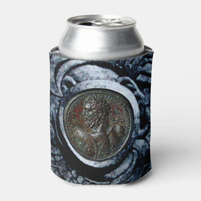 Rafraîchisseur Pour Canette MEDALLION ROMAIN ANTIQUE BRONZE, Griffins d'argent (Can devant)