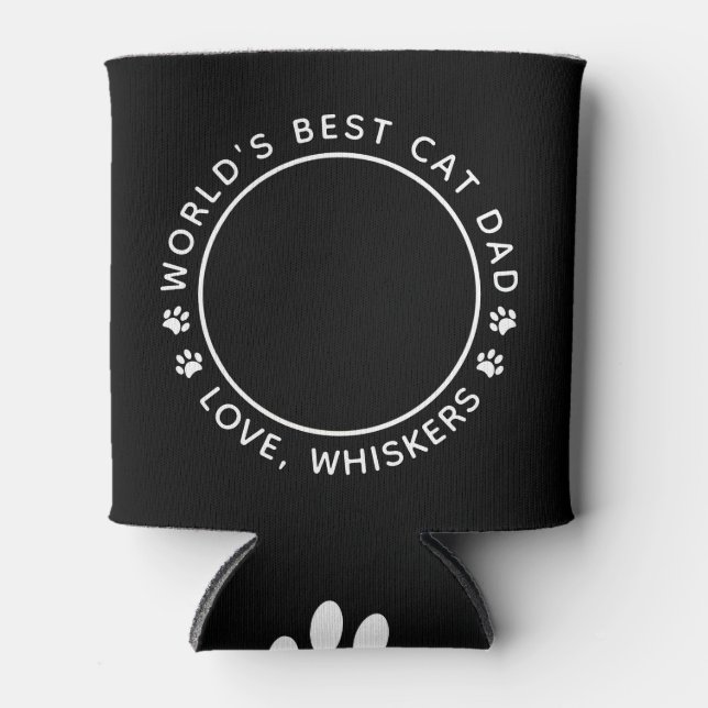 Rafraîchisseur Pour Canette Meilleur Chat Papa s'amuse Personnalisée Photo Ani (Devant)