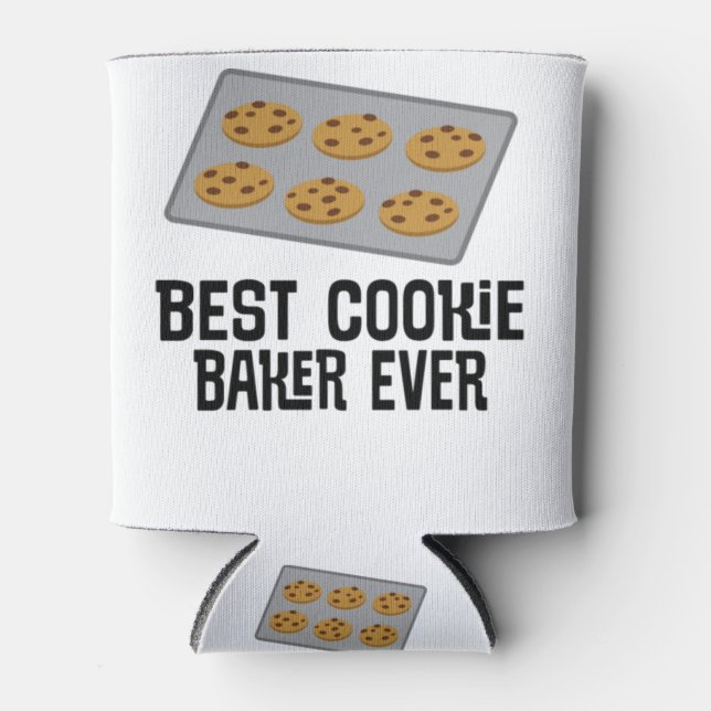 Rafraîchisseur Pour Canette Meilleur Cookie Baker Jamais Baking Cadeau (Devant)