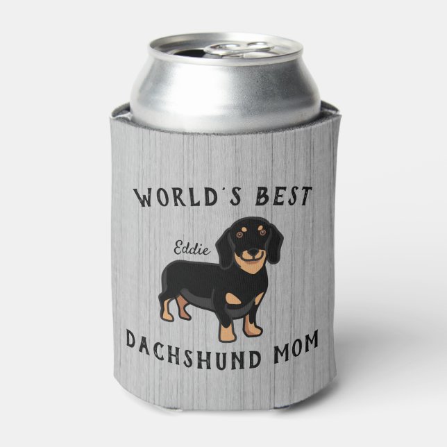 Rafraîchisseur Pour Canette Meilleur Dachshund Maman Personnalisé Nom de chien (Can devant)