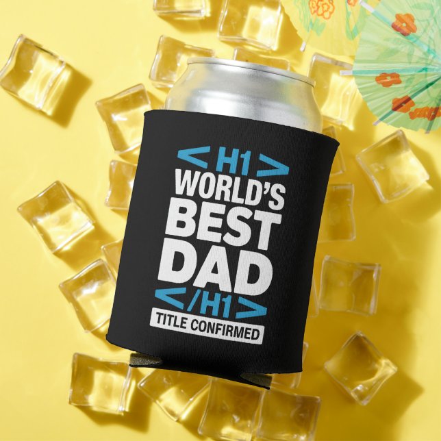 Rafraîchisseur Pour Canette Meilleur Papa du Monde Code HTML H1 Boisson (Été in situ)