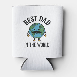 Rafraîchisseur Pour Canette Meilleur Papa du Monde Earth Moustache Shirt Desig