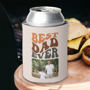 Rafraîchisseur Pour Canette Meilleur Papa Jamais 2 Photo et Typographie Rétro