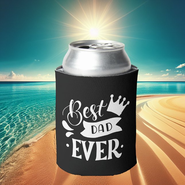 Rafraîchisseur Pour Canette Meilleur papa jamais moderne noir et blanc (Créateur téléchargé)