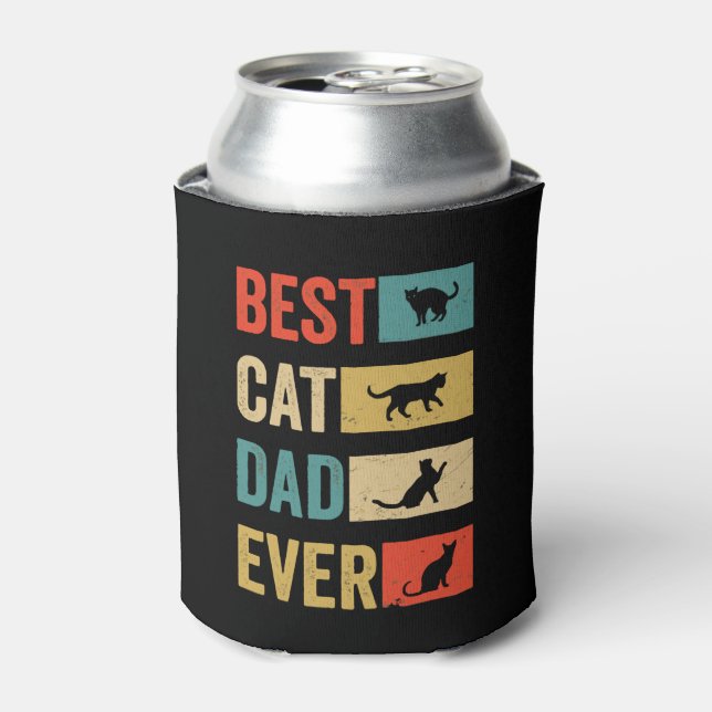 Rafraîchisseur Pour Canette Meilleur papa papa Ever Cat Lovers Papa (Can devant)