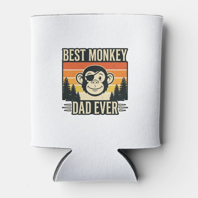 Rafraîchisseur Pour Canette Meilleur Papa Singe Vintage T-shirt de Papa Singe_ (Devant)