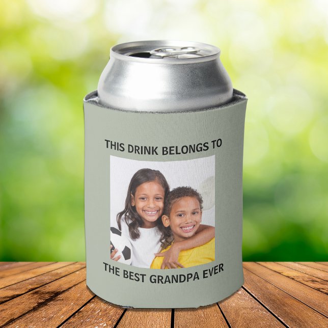 Rafraîchisseur Pour Canette Meilleure photo verte de Grand-Père (Créateur téléchargé)