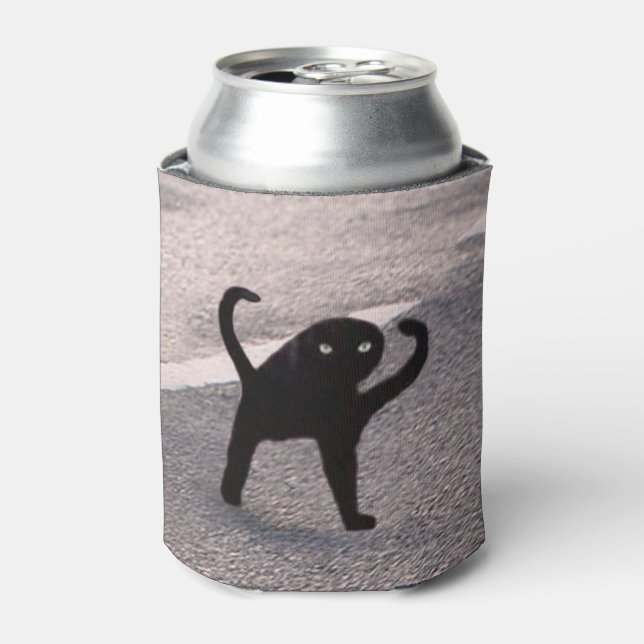 Rafraîchisseur Pour Canette Mème de chat maudit double face noir (Can devant)