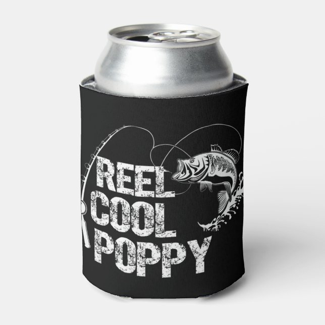 Rafraîchisseur Pour Canette Mens Reel Cool Poppy Design avec poisson et pêche (Can devant)