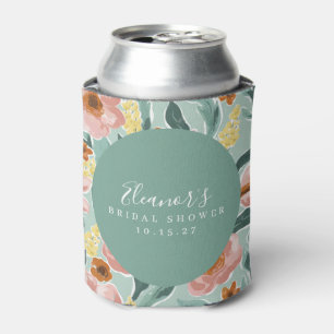Rafraîchisseur Pour Canette Menthe Sauge Rose Floral Script Mariage Sur Mesure