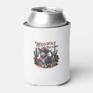 Rafraîchisseur Pour Canette Meowdy Partner Cowboy Chat Vintage