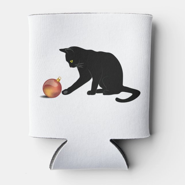 Rafraîchisseur Pour Canette Meowy Christmas Funny Chat (Devant)