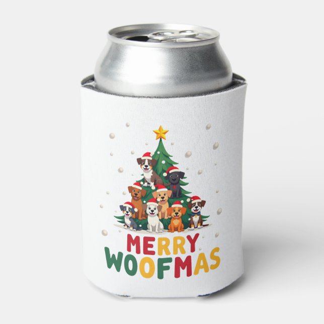 Rafraîchisseur Pour Canette Merry Woofmas - Merry Christmas For Dog Lovers (1) (Can devant)