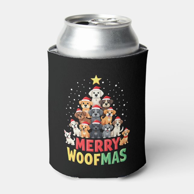 Rafraîchisseur Pour Canette Merry Woofmas - Merry Christmas For Dog Lovers (2) (Can devant)