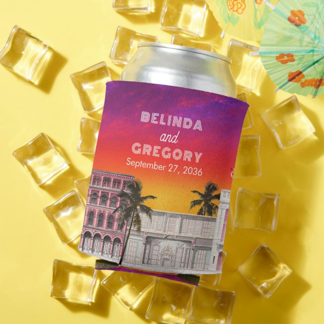 Rafraîchisseur Pour Canette Miami Beach Rainbow Row Charleston Palm Wedding (Été in situ)