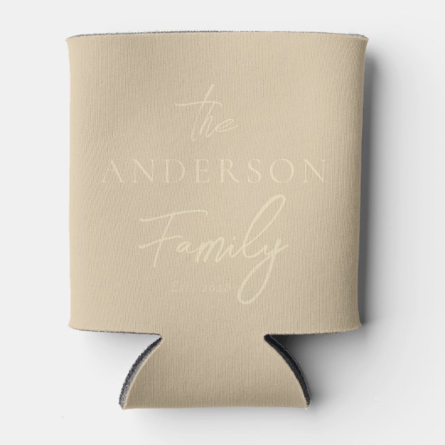 Rafraîchisseur Pour Canette Mid-Century Sand Dune Hand Written Family Name Can (Devant)