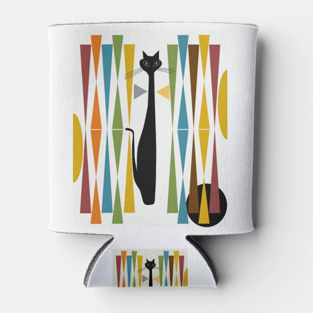 Rafraîchisseur Pour Canette MidMod Art Chat 2 (Devant)