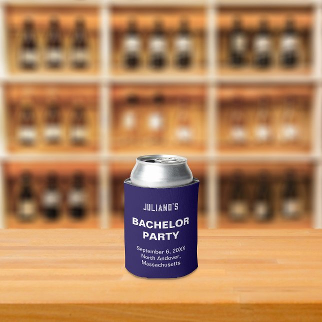 Rafraîchisseur Pour Canette Minimalist Dark Blue Bachelor Party Can Cooler (Créateur téléchargé)