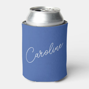 Rafraîchisseur Pour Canette Minimaliste Moderne Chic Calligraphie Nom Bleu