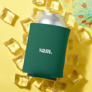 Rafraîchisseur Pour Canette Minimaliste texte personnalisé gras vert