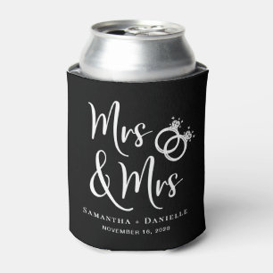 Rafraîchisseur Pour Canette Mme & Mme Lesbian Black Wedding Favor
