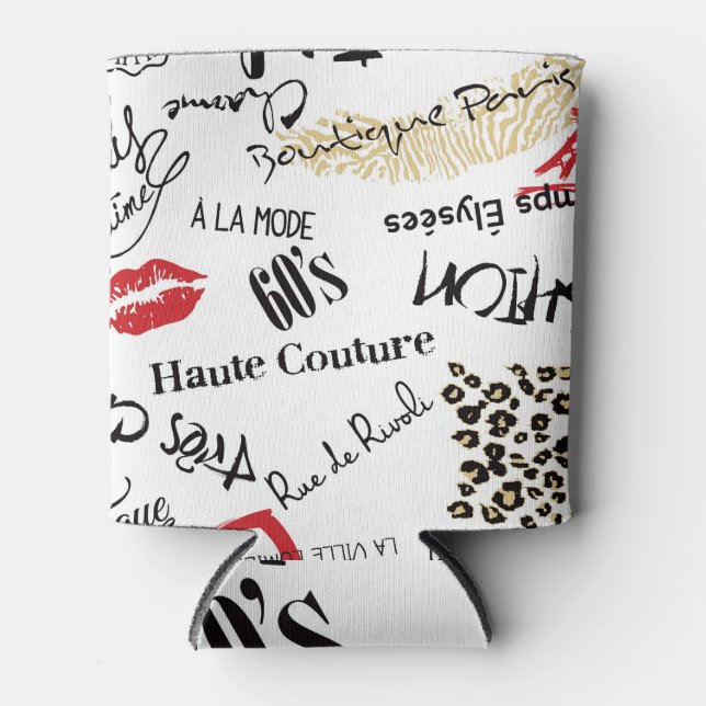 Rafraîchisseur Pour Canette Mode Paris : motif glamour vintage. (Devant)