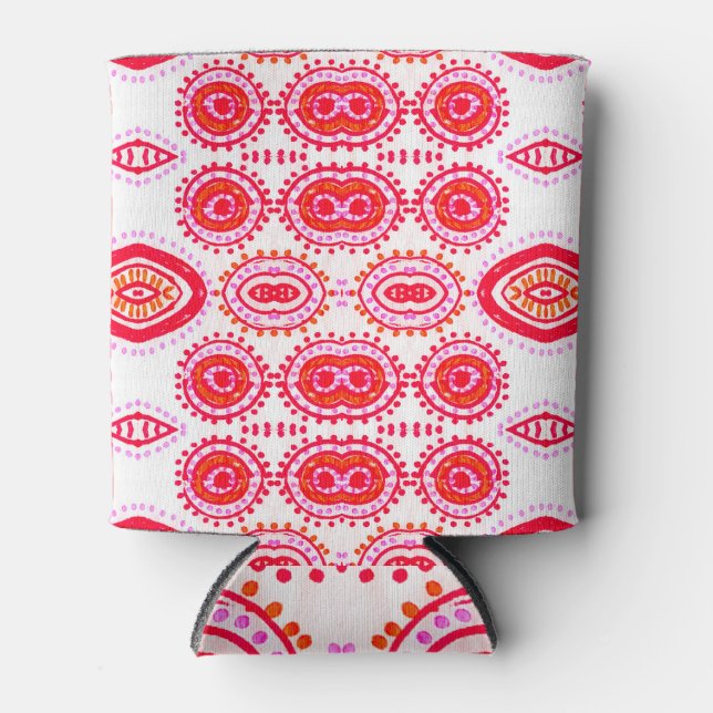 Rafraîchisseur Pour Canette Mode Rouge Folklore Boho Design (Devant)