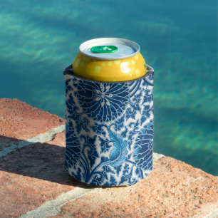 Rafraîchisseur Pour Canette Modèle Floral Ornemental Bleu vintage