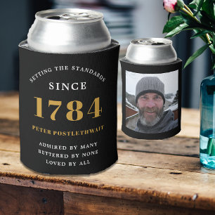 Rafraîchisseur Pour Canette Modèle photo fête d'anniversaire Noir Or chaque an