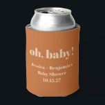 Rafraîchisseur Pour Canette Modern Cute Terracotta Baby shower Nom personnalis<br><div class="desc">Baby shower en terre cuite moderne Nom personnalisé Can Cooler</div>