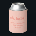 Rafraîchisseur Pour Canette Moderne Cute Dusty Peach Baby shower Nom personnal<br><div class="desc">Moderne Cute Dusty Peach Baby shower Personnalisé Nom Can Cooler</div>