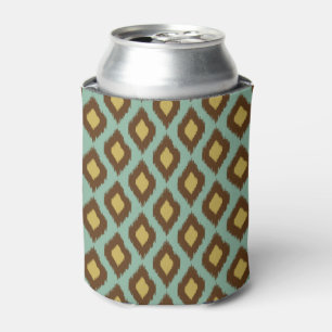 Rafraîchisseur Pour Canette Moderne jaune bleu d'ikat tribal moderne