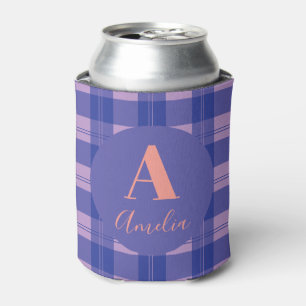 Rafraîchisseur Pour Canette Moderne Monogramme Plaid Purple