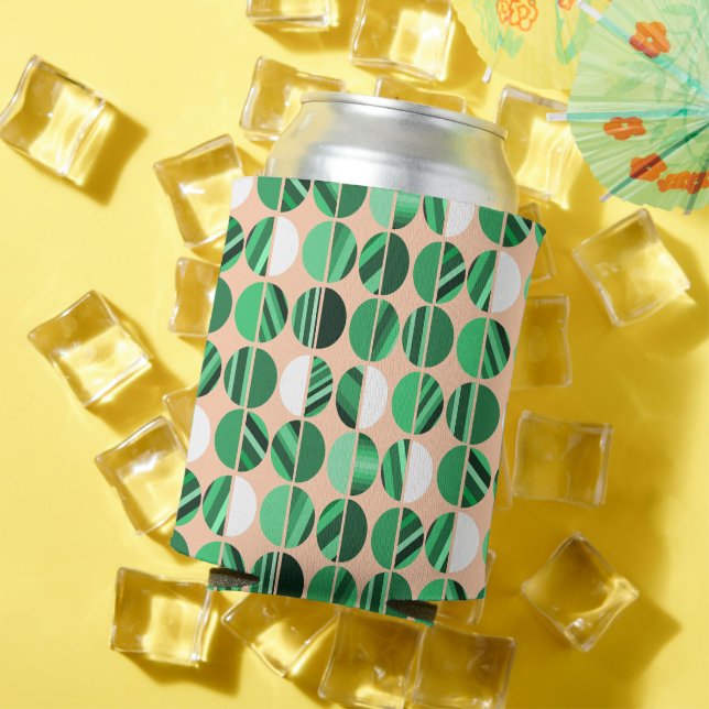 Rafraîchisseur Pour Canette Moitié ovale rayée verte (Été in situ)