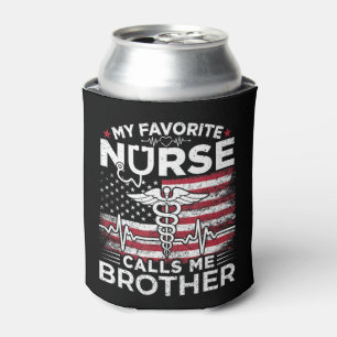 Rafraîchisseur Pour Canette Mon infirmière préférée m'appelle Brother USA Flag