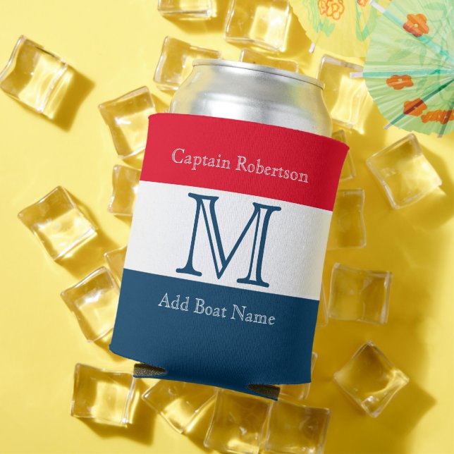 Rafraîchisseur Pour Canette MONOGRAM Rouge Bleu Bleu Bleu Bleu Bleu Couleur So (Été in situ)