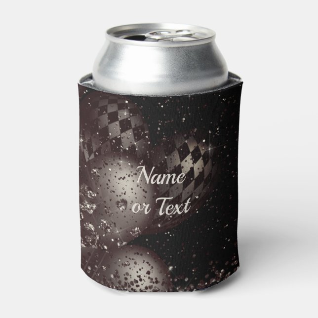 Rafraîchisseur Pour Canette Monogramme Black Parties scintillant Ballons Éléga (Can devant)