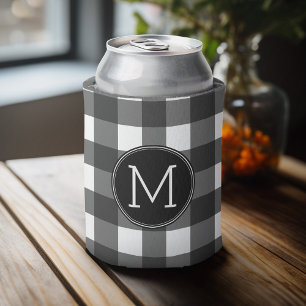 Rafraîchisseur Pour Canette Monogramme blanc rustique de motif de contrôle de