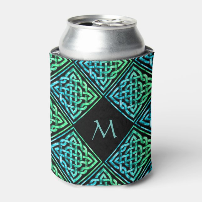 Rafraîchisseur Pour Canette Monogramme Celtic Knot Blue Green Can Cooler (Can devant)