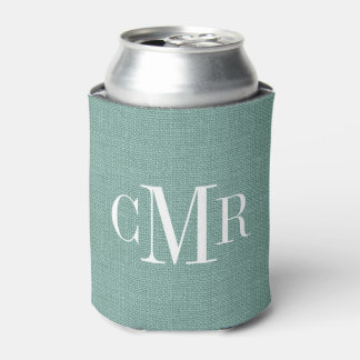 Rafraîchisseur Pour Canette Monogramme classique Rustique Aqua