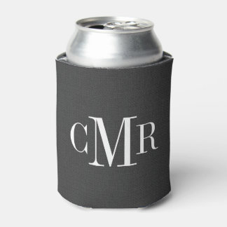 Rafraîchisseur Pour Canette Monogramme classique rustique au charbon de bois