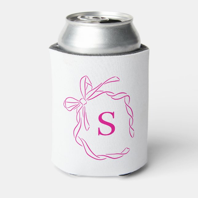 Rafraîchisseur Pour Canette Monogramme de fond coquette rose (Can Dos)